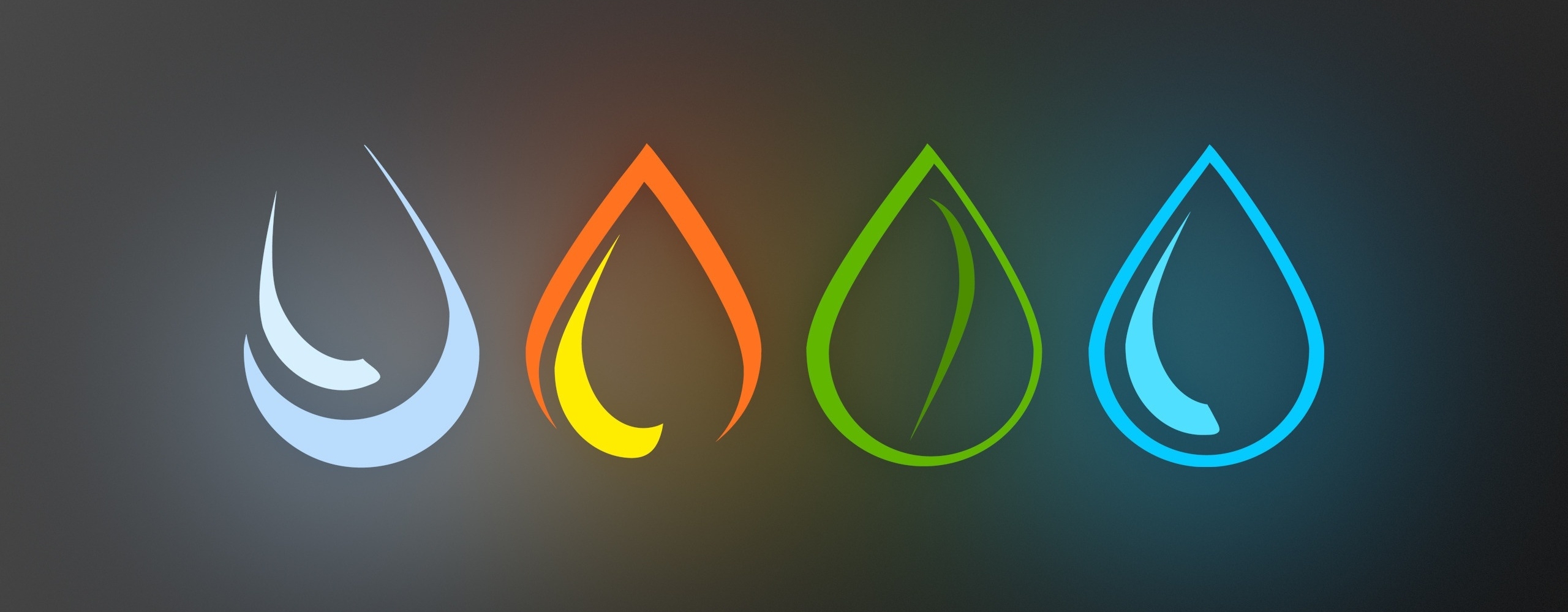 a stylistic image depicting the four classical Western elements:  earth, air, fire, and water